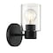 Westinghouse Fixture Wall 60W Sylvestre, Matte Black CylIndoorical Clear Glass 6115500 - alternate 4